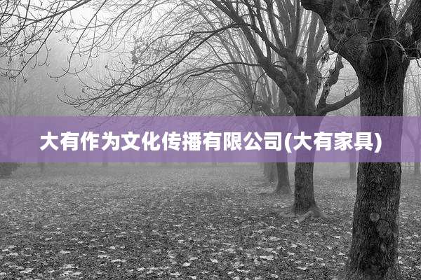 大有作为文化传播有限公司(大有家具)