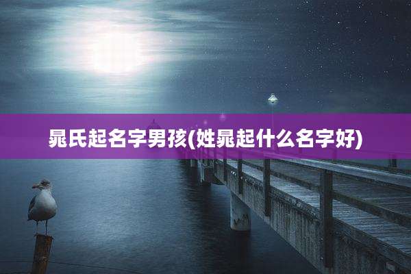 晁氏起名字男孩(姓晁起什么名字好)