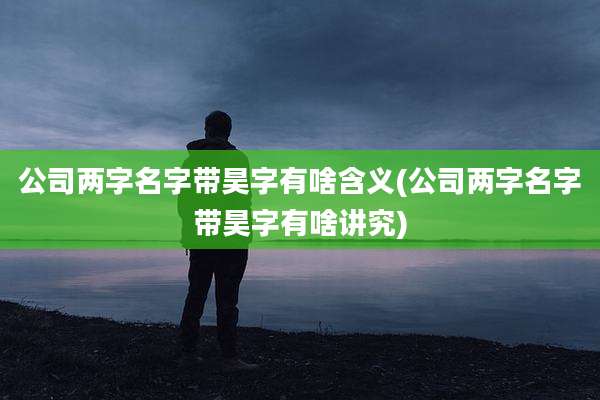 公司两字名字带昊字有啥含义(公司两字名字带昊字有啥讲究)