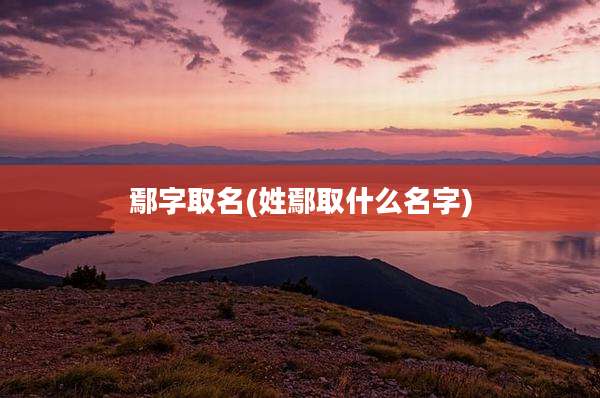 鄢字取名(姓鄢取什么名字)