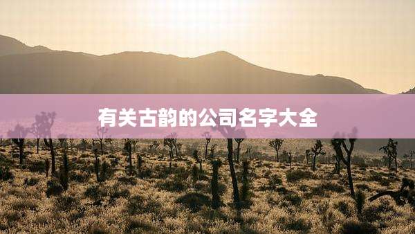有关古韵的公司名字大全