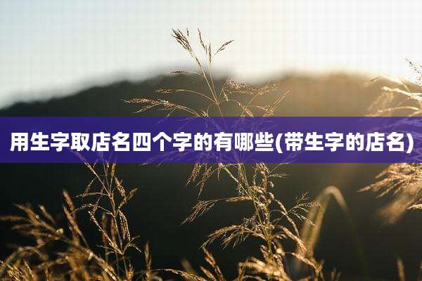 用生字取店名四个字的有哪些(带生字的店名)