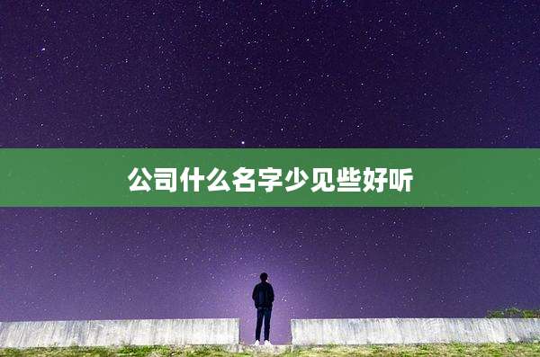 公司什么名字少见些好听