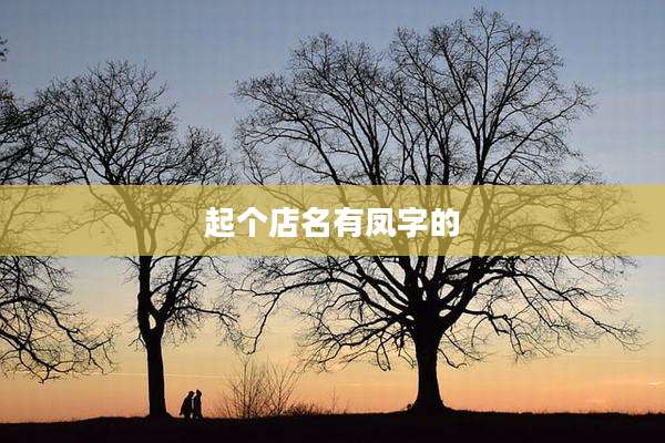 起个店名有凤字的
