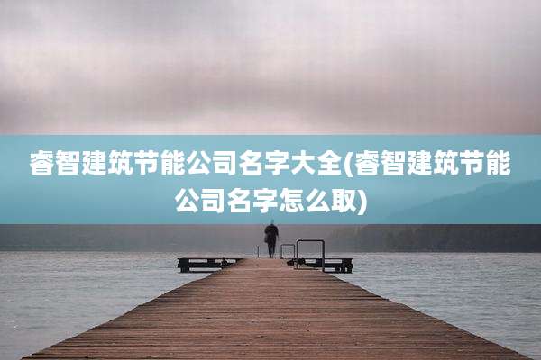 睿智建筑节能公司名字大全(睿智建筑节能公司名字怎么取)