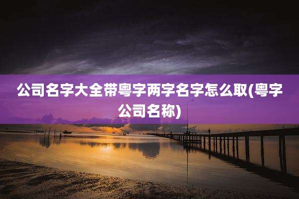 公司名字大全带粤字两字名字怎么取(粤字公司名称)