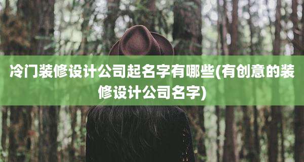 冷门装修设计公司起名字有哪些(有创意的装修设计公司名字)