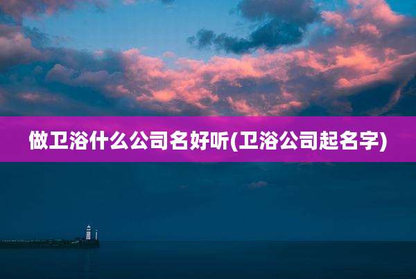做卫浴什么公司名好听(卫浴公司起名字)
