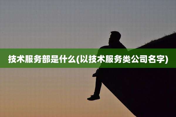 技术服务部是什么(以技术服务类公司名字)