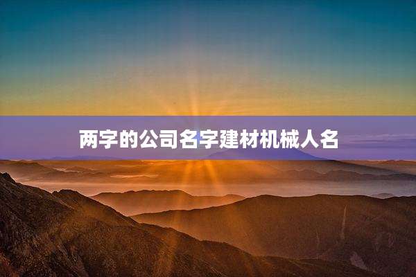 两字的公司名字建材机械人名