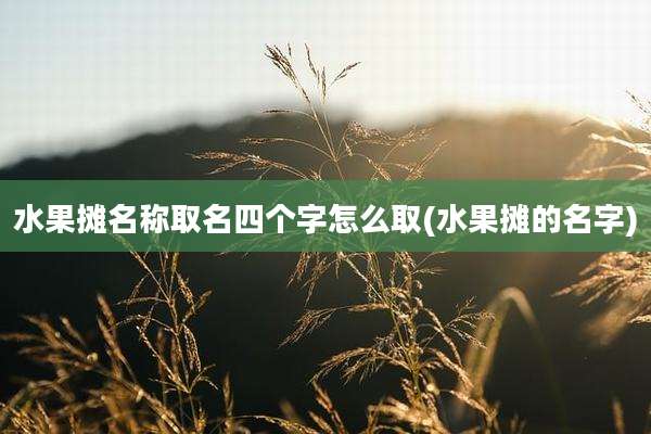 水果摊名称取名四个字怎么取(水果摊的名字)