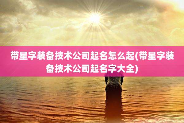 带星字装备技术公司起名怎么起(带星字装备技术公司起名字大全)