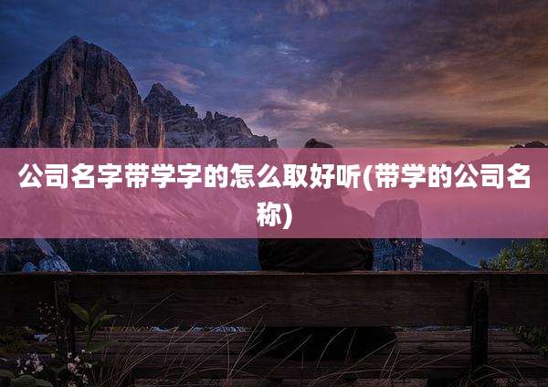 公司名字带学字的怎么取好听(带学的公司名称)