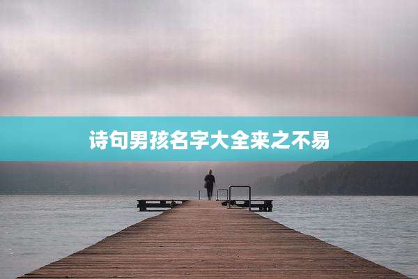 诗句男孩名字大全来之不易