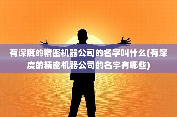 有深度的精密机器公司的名字叫什么(有深度的精密机器公司的名字有哪些)