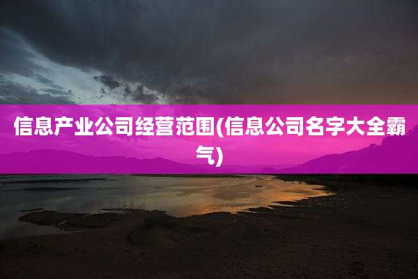 信息产业公司经营范围(信息公司名字大全霸气)