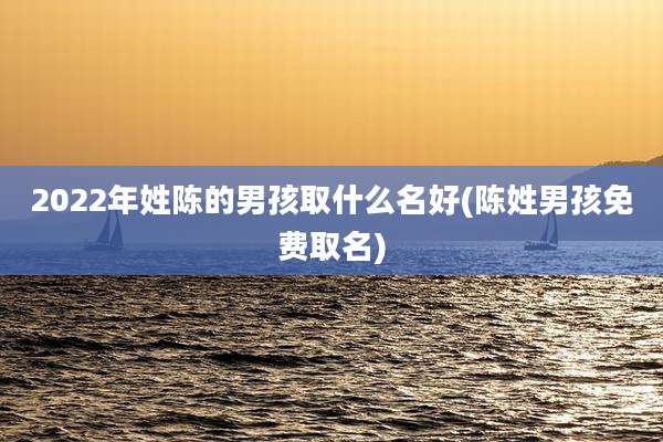 2022年姓陈的男孩取什么名好(陈姓男孩免费取名)
