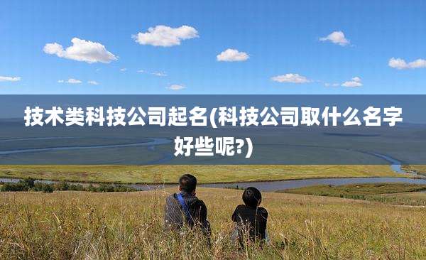 技术类科技公司起名(科技公司取什么名字好些呢?)