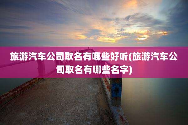 旅游汽车公司取名有哪些好听(旅游汽车公司取名有哪些名字)