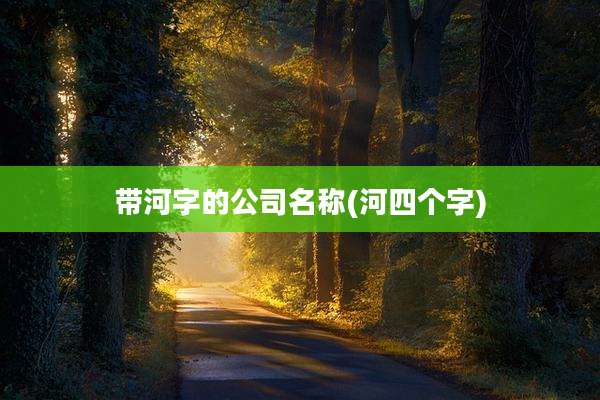 带河字的公司名称(河四个字)