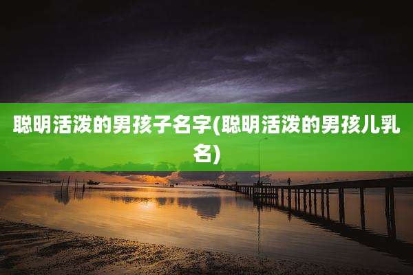 聪明活泼的男孩子名字(聪明活泼的男孩儿乳名)
