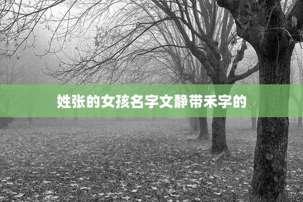 姓张的女孩名字文静带禾字的