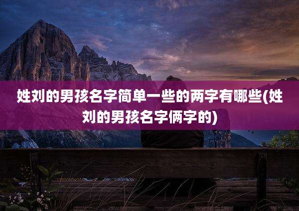 姓刘的男孩名字简单一些的两字有哪些(姓刘的男孩名字俩字的)