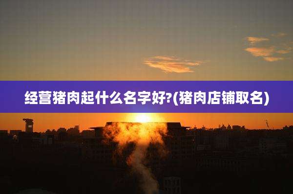 经营猪肉起什么名字好?(猪肉店铺取名)