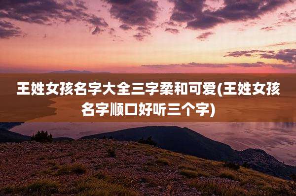 王姓女孩名字大全三字柔和可爱(王姓女孩名字顺口好听三个字)