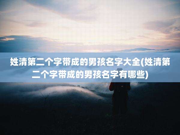 姓清第二个字带成的男孩名字大全(姓清第二个字带成的男孩名字有哪些)