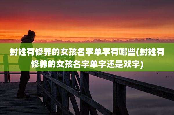 封姓有修养的女孩名字单字有哪些(封姓有修养的女孩名字单字还是双字)