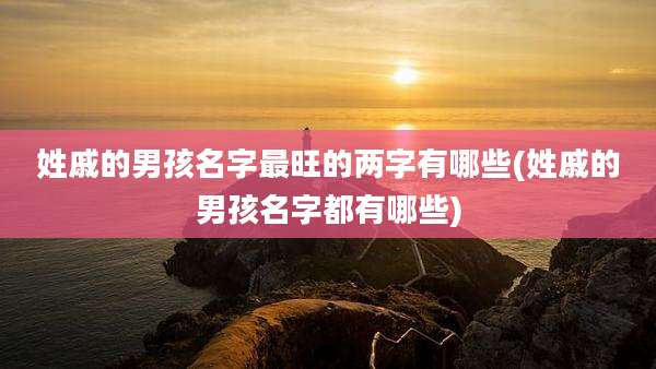 姓戚的男孩名字最旺的两字有哪些(姓戚的男孩名字都有哪些)