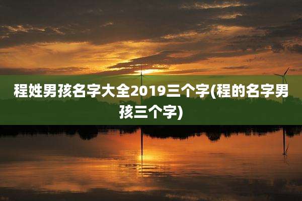 程姓男孩名字大全2019三个字(程的名字男孩三个字)