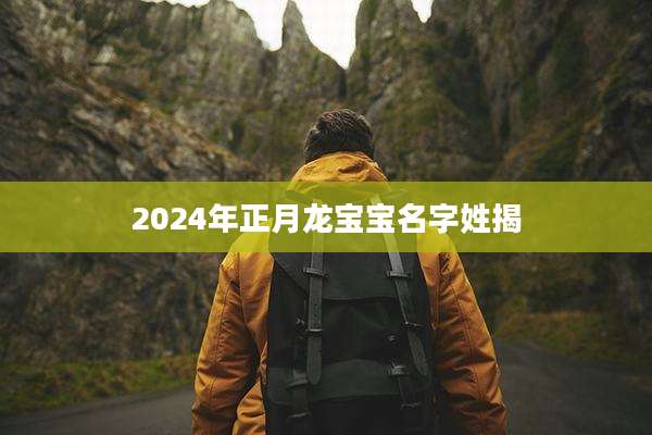 2024年正月龙宝宝名字姓揭