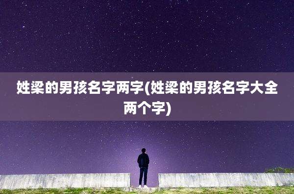 姓梁的男孩名字两字(姓梁的男孩名字大全两个字)