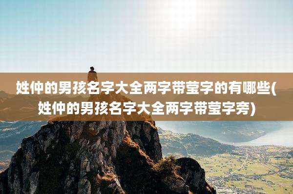 姓仲的男孩名字大全两字带莹字的有哪些(姓仲的男孩名字大全两字带莹字旁)