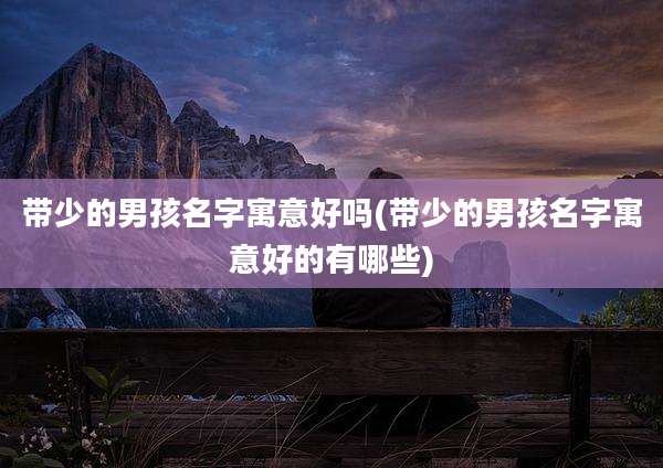 带少的男孩名字寓意好吗(带少的男孩名字寓意好的有哪些)