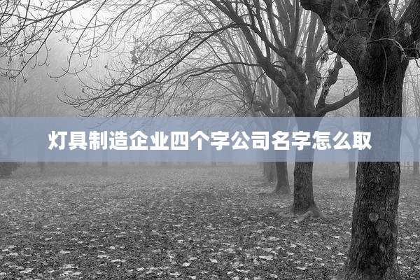 灯具制造企业四个字公司名字怎么取