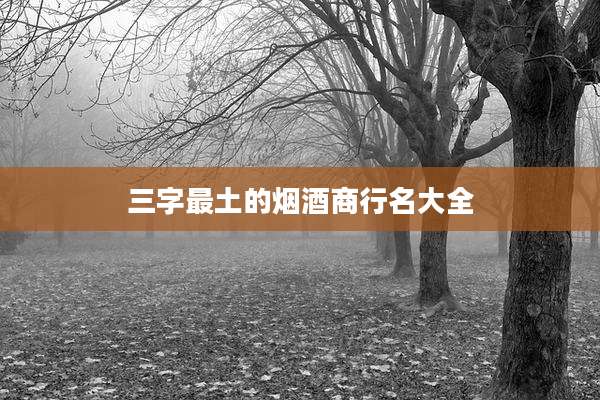 三字最土的烟酒商行名大全