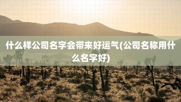什么样公司名字会带来好运气(公司名称用什么名字好)