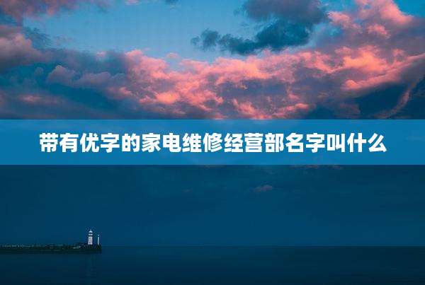 带有优字的家电维修经营部名字叫什么