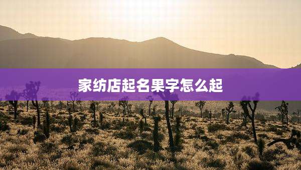 家纺店起名果字怎么起