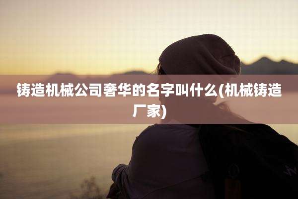 铸造机械公司奢华的名字叫什么(机械铸造厂家)