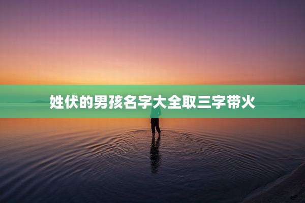 姓伏的男孩名字大全取三字带火