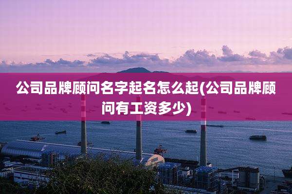 公司品牌顾问名字起名怎么起(公司品牌顾问有工资多少)