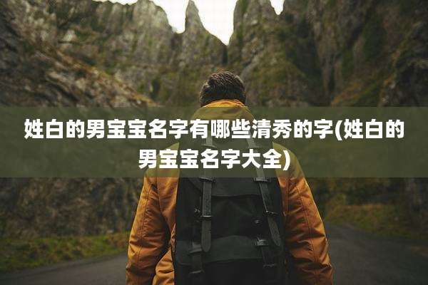 姓白的男宝宝名字有哪些清秀的字(姓白的男宝宝名字大全)