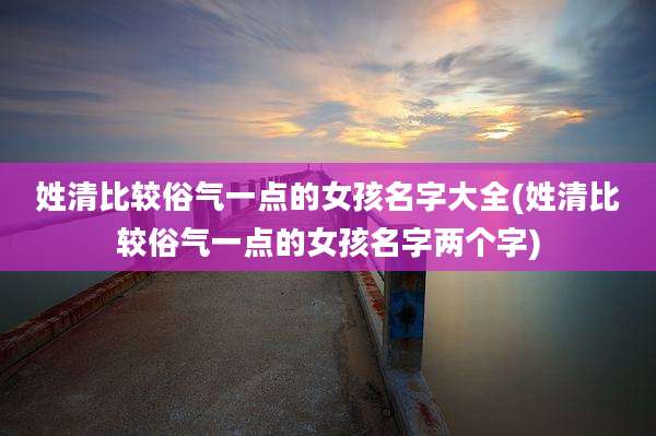 姓清比较俗气一点的女孩名字大全(姓清比较俗气一点的女孩名字两个字)