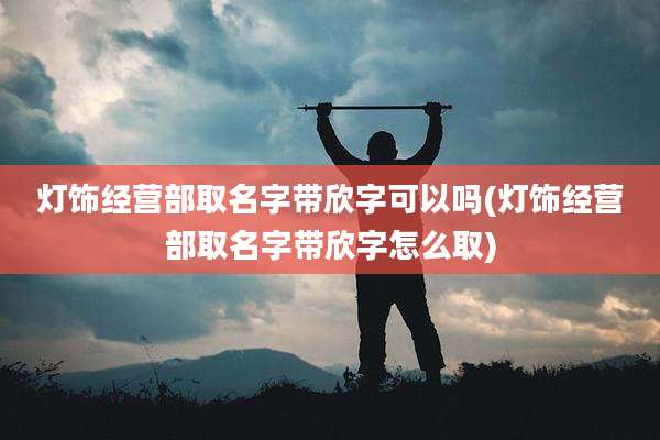 灯饰经营部取名字带欣字可以吗(灯饰经营部取名字带欣字怎么取)
