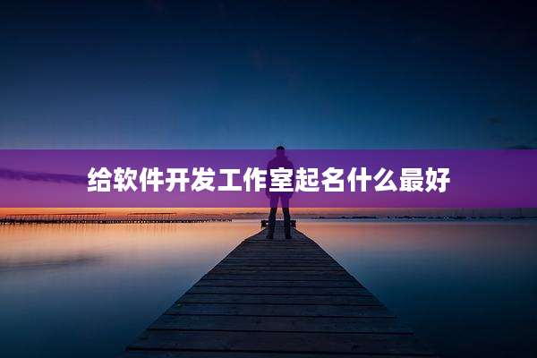 给软件开发工作室起名什么最好