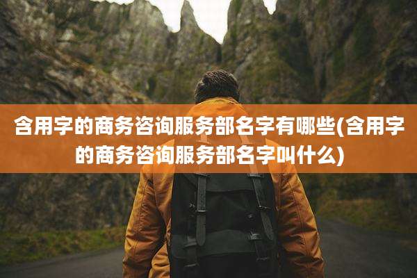 含用字的商务咨询服务部名字有哪些(含用字的商务咨询服务部名字叫什么)